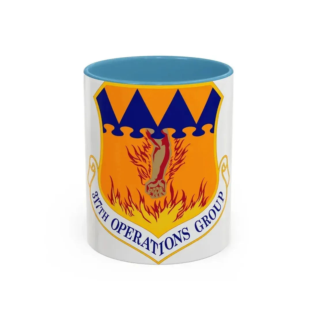 317 Operations Group AMC (U.S. Air Force) Accent Coffee Mug 11oz Light Blue - Go Mug Yourself