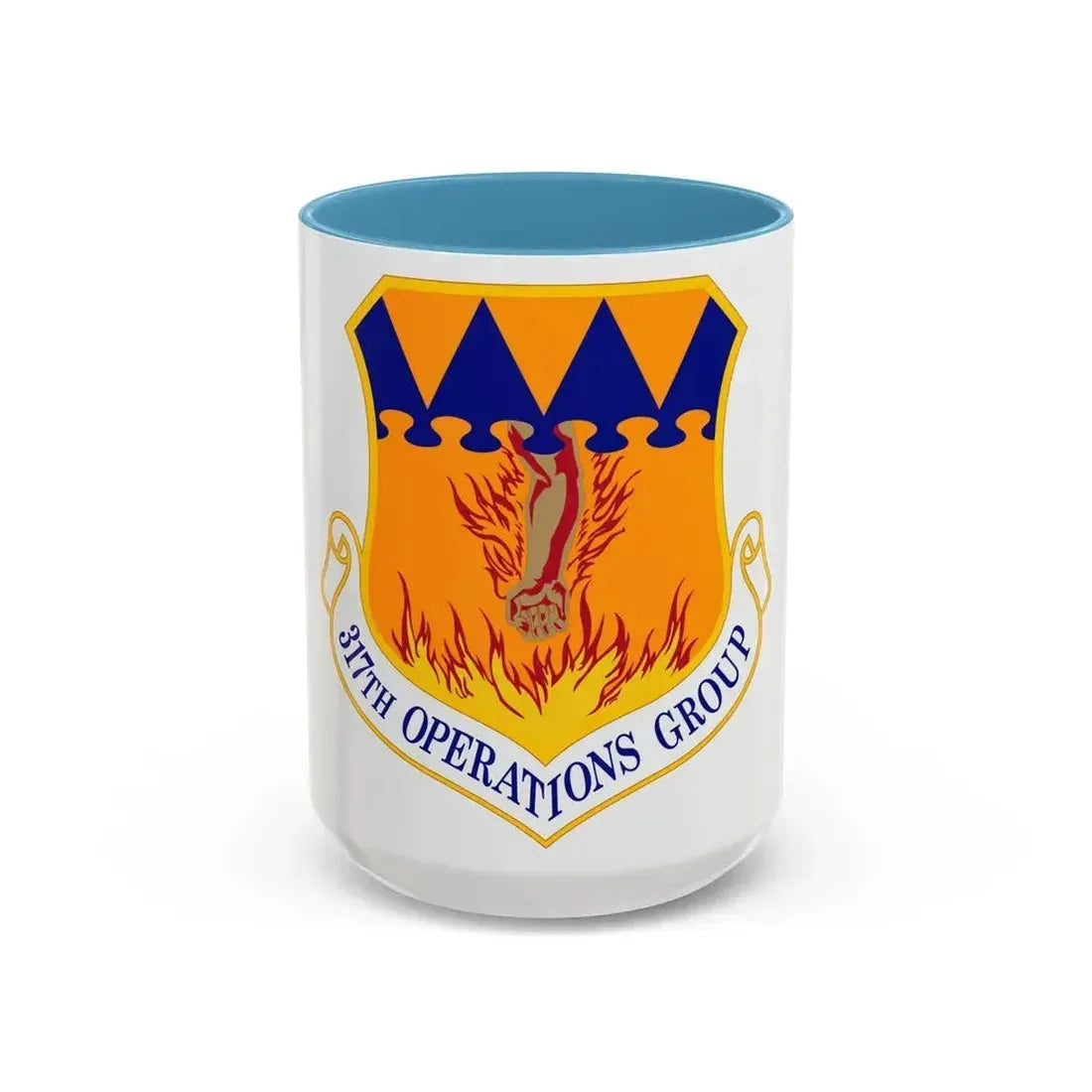 317 Operations Group AMC (U.S. Air Force) Accent Coffee Mug 15oz Light Blue - Go Mug Yourself