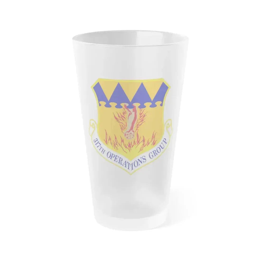 317 Operations Group AMC (U.S. Air Force) Frosted Pint Glass 16oz 16oz Frosted - Go Mug Yourself