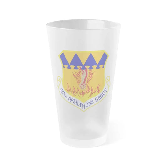 317 Operations Group AMC (U.S. Air Force) Frosted Pint Glass 16oz 16oz Frosted - Go Mug Yourself