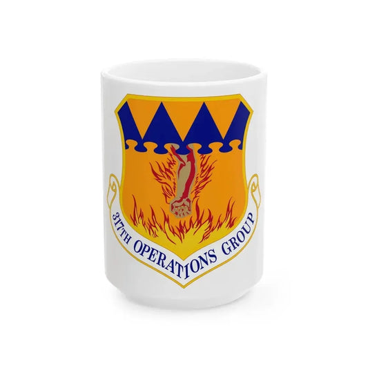 317 Operations Group AMC (U.S. Air Force) White Coffee Mug 15oz - Go Mug Yourself