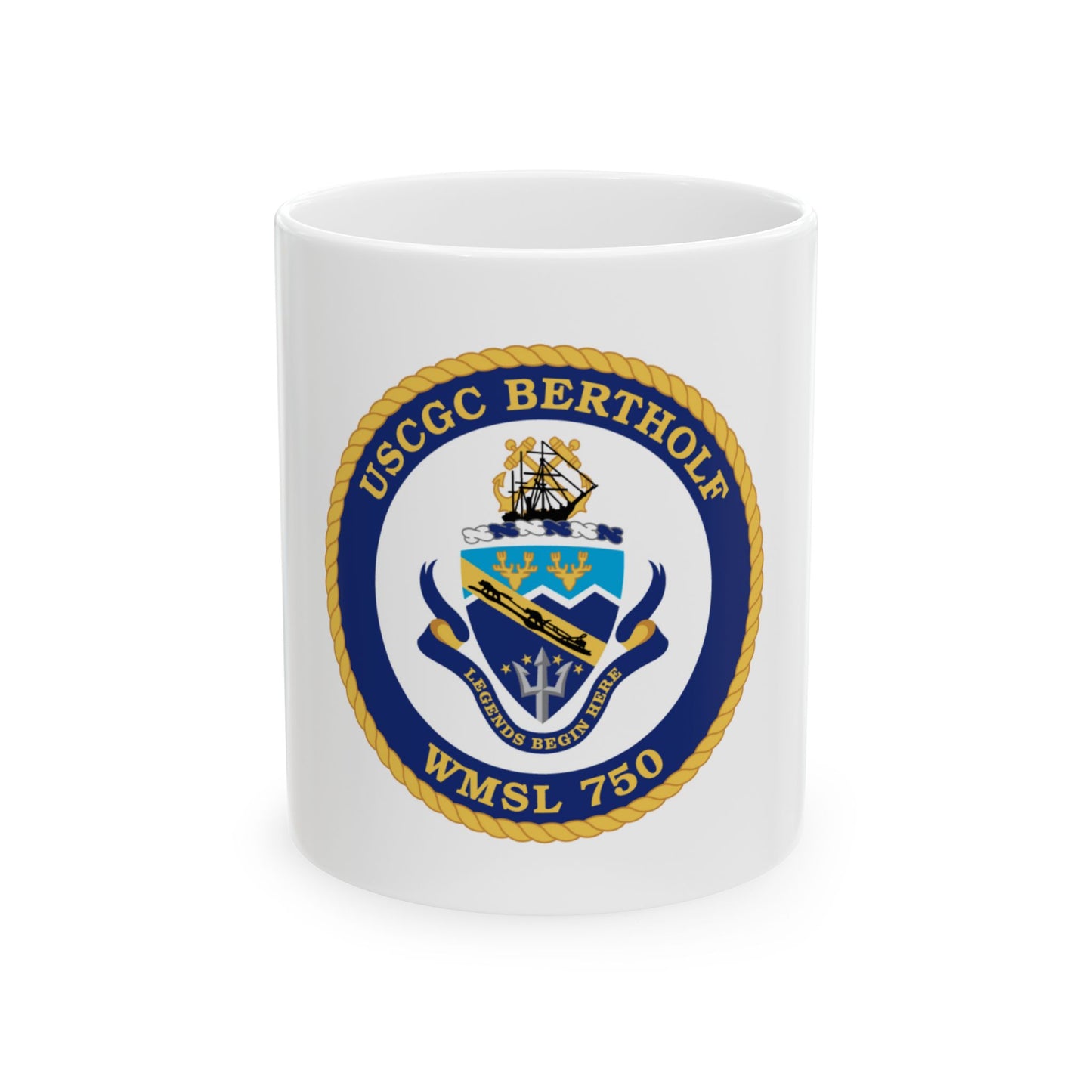 USCGC Bertholf WMSL 750 (U.S. Coast Guard) White Coffee Mug