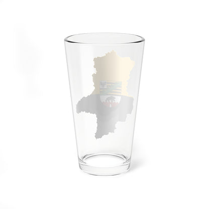 Flag map of Saxony-Anhalt (Germany) Pint Glass 16oz