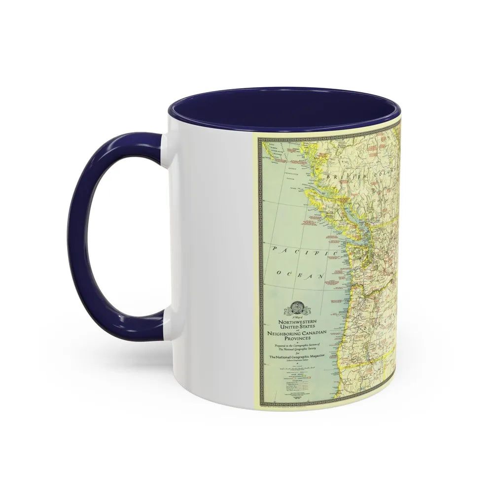 USA - Northwestern (1941) (Map) Accent Coffee Mug-Go Mug Yourself