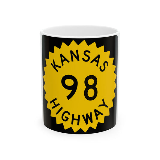 K-98 1948 (Kansas) (Road Sign) White Coffee Mug