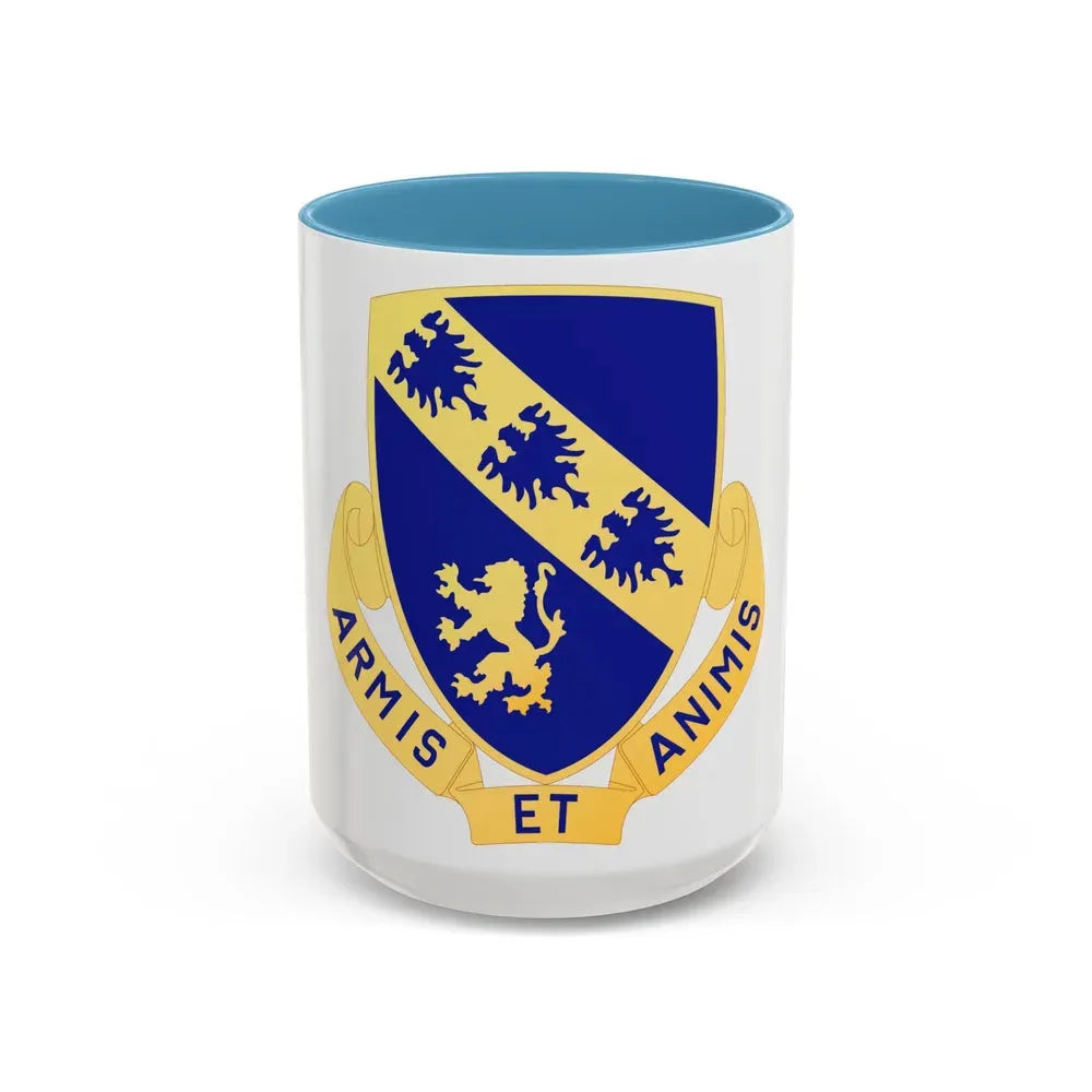 317th Infantry Regiment (U.S. Army) Accent Coffee Mug 15oz Light Blue - Go Mug Yourself