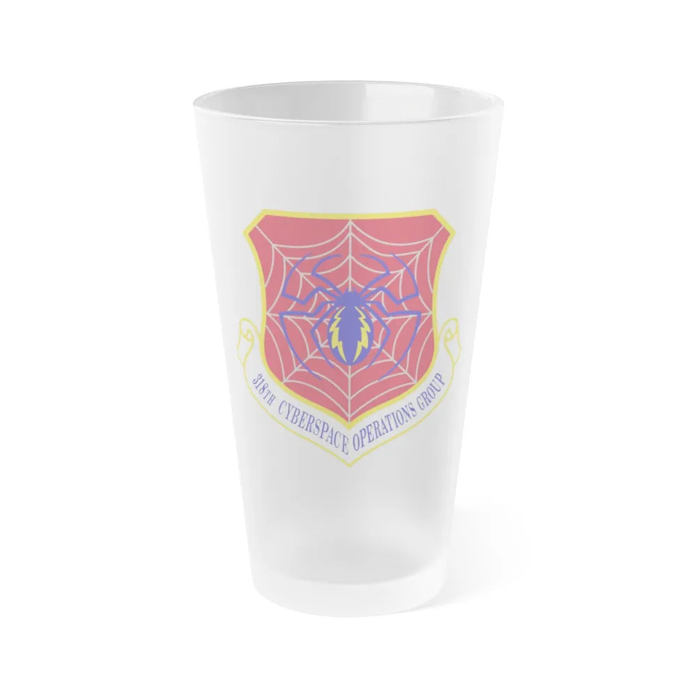 318 Cyberspace Operations Group ACC (U.S. Air Force) Frosted Pint Glass 16oz-16oz-Frosted-Go Mug Yourself