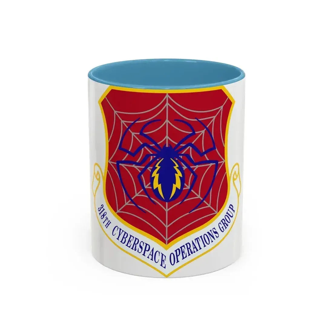 318 Cyberspace Operations Group ACC (U.S. Air Force) Accent Coffee Mug 11oz Light Blue - Go Mug Yourself
