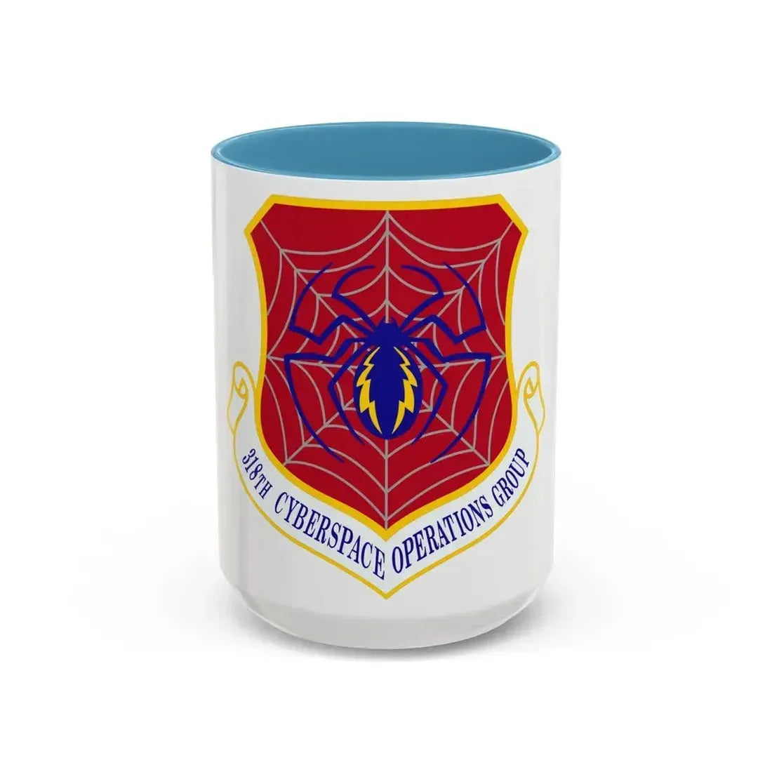318 Cyberspace Operations Group ACC (U.S. Air Force) Accent Coffee Mug 15oz Light Blue - Go Mug Yourself