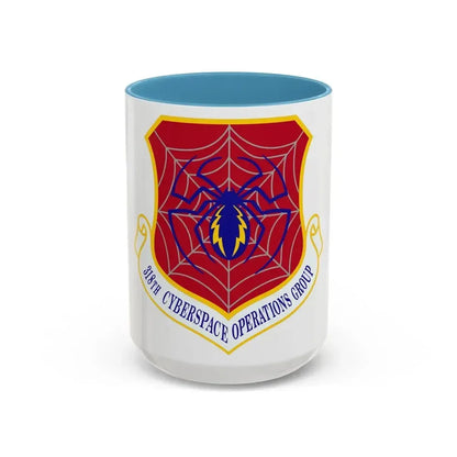 318 Cyberspace Operations Group ACC (U.S. Air Force) Accent Coffee Mug 15oz Light Blue - Go Mug Yourself