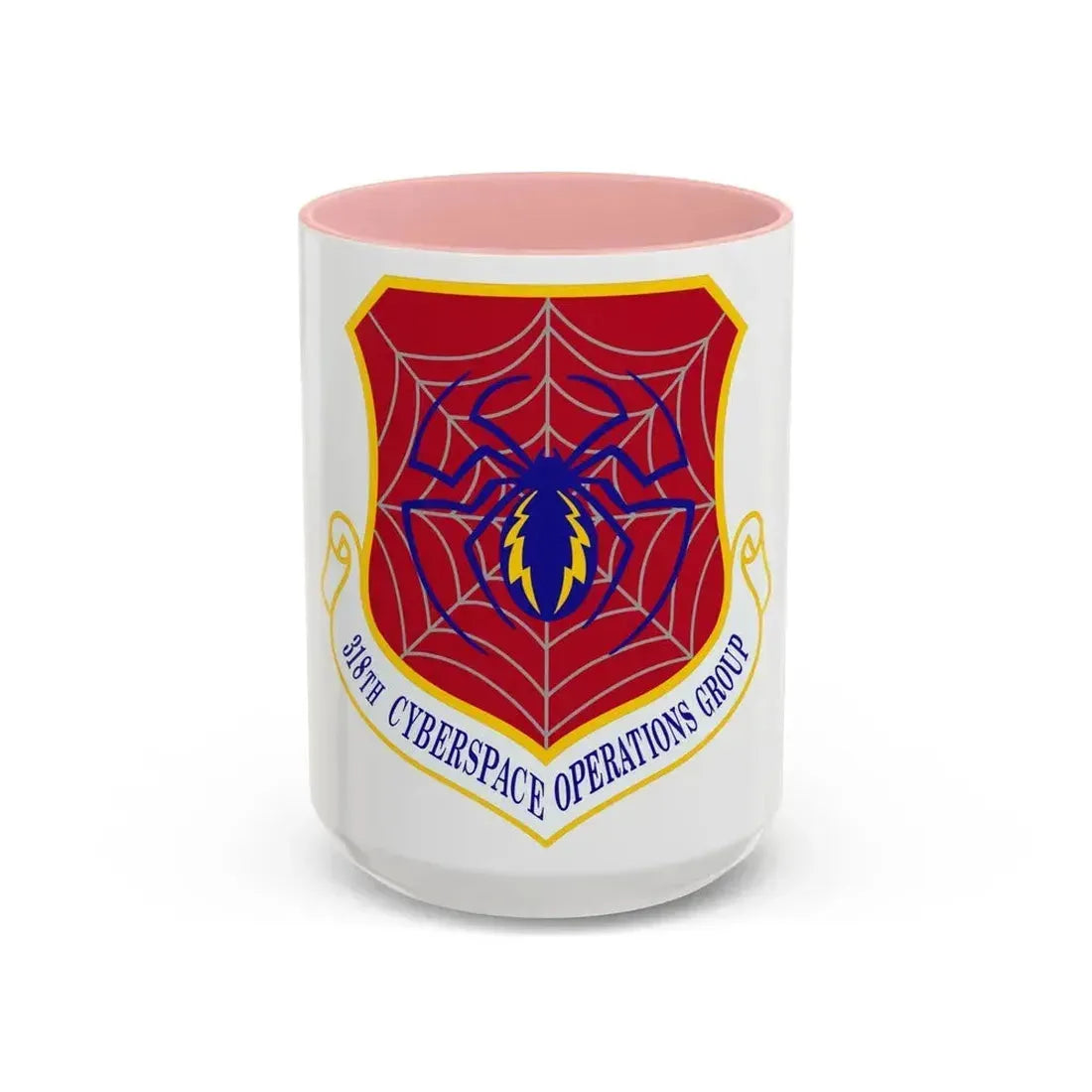 318 Cyberspace Operations Group ACC (U.S. Air Force) Accent Coffee Mug 15oz Pink - Go Mug Yourself
