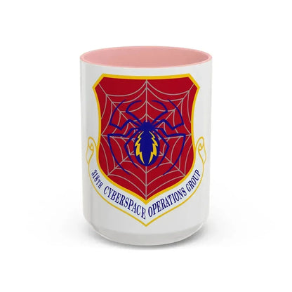318 Cyberspace Operations Group ACC (U.S. Air Force) Accent Coffee Mug 15oz Pink - Go Mug Yourself