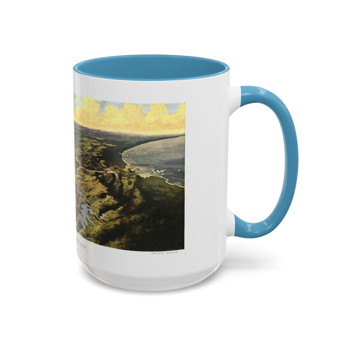 Central America - Panama Canal (1912) (Map) Accent Coffee Mug