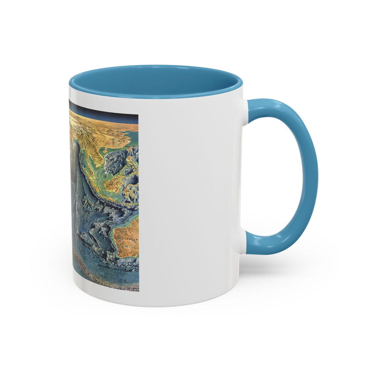 Indian Ocean Floor (1967) (Map) Accent Coffee Mug
