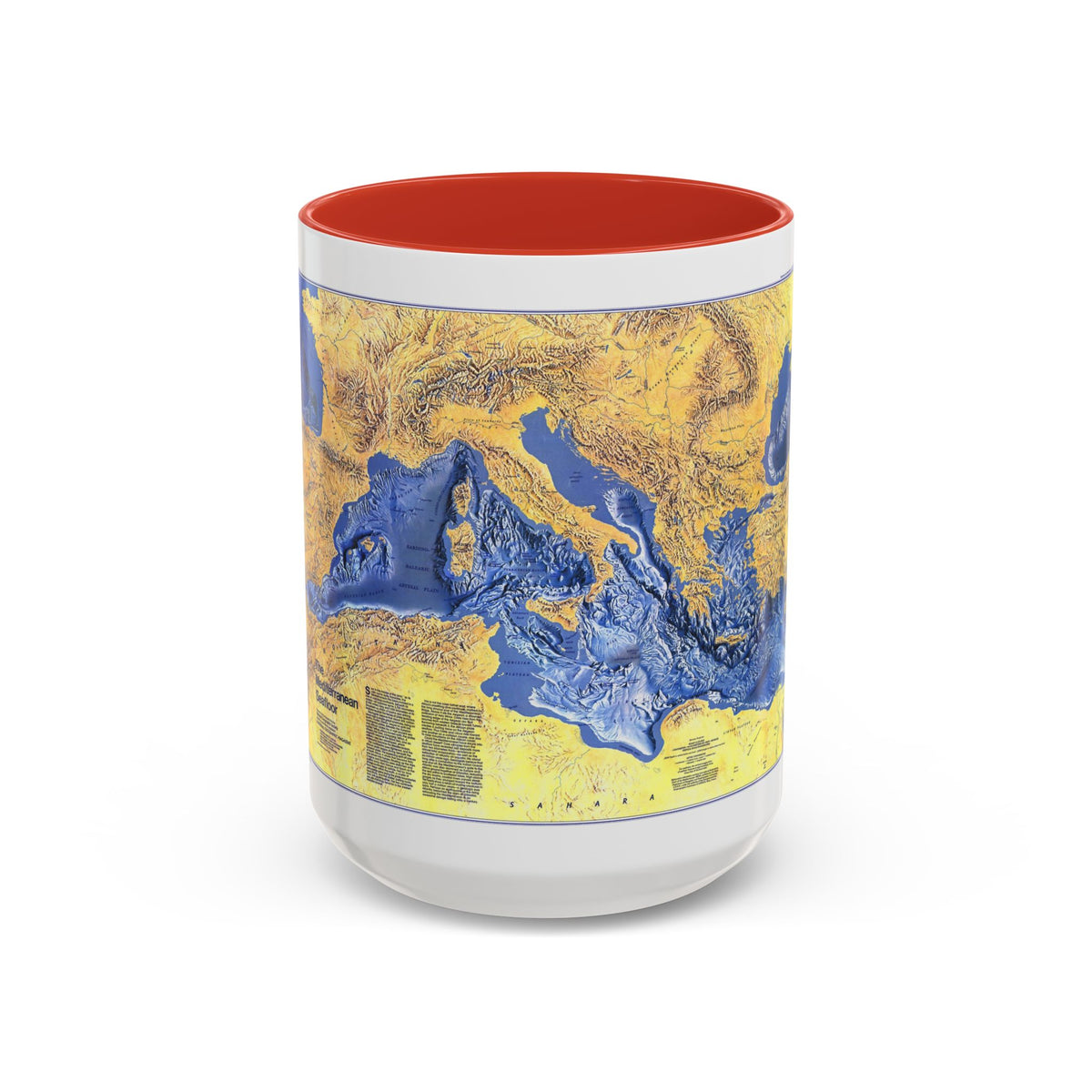 Mediterranean Seafloor (1982) (Map) Accent Coffee Mug