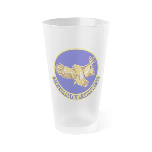 318th Operations Support Squadron (U.S. Air Force) Frosted Pint Glass 16oz-16oz-Frosted-Go Mug Yourself