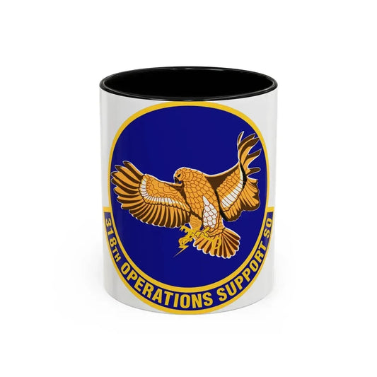 318th Operations Support Squadron (U.S. Air Force) Accent Coffee Mug 11oz Black - Go Mug Yourself