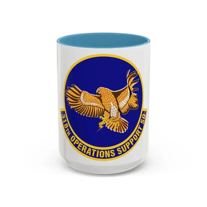 318th Operations Support Squadron (U.S. Air Force) Accent Coffee Mug 15oz Light Blue - Go Mug Yourself