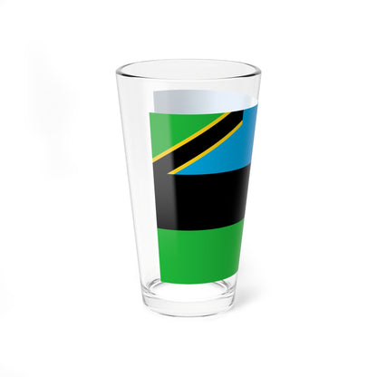 Flag of Zanzibar single shade of blue (Tanzania) Pint Glass 16oz