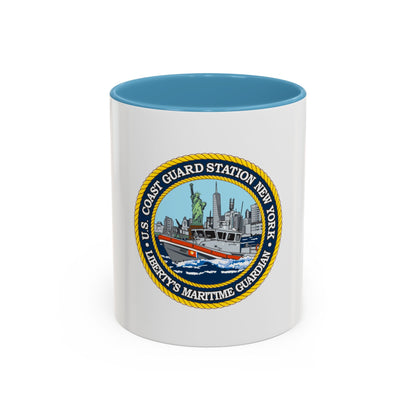 USCG Station New York (U.S. Coast Guard) Accent Coffee Mug