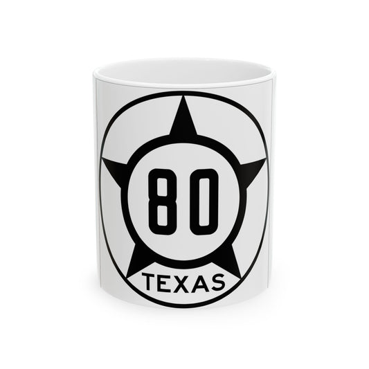 Old Texas 80 (Texas) (Road Sign) White Coffee Mug