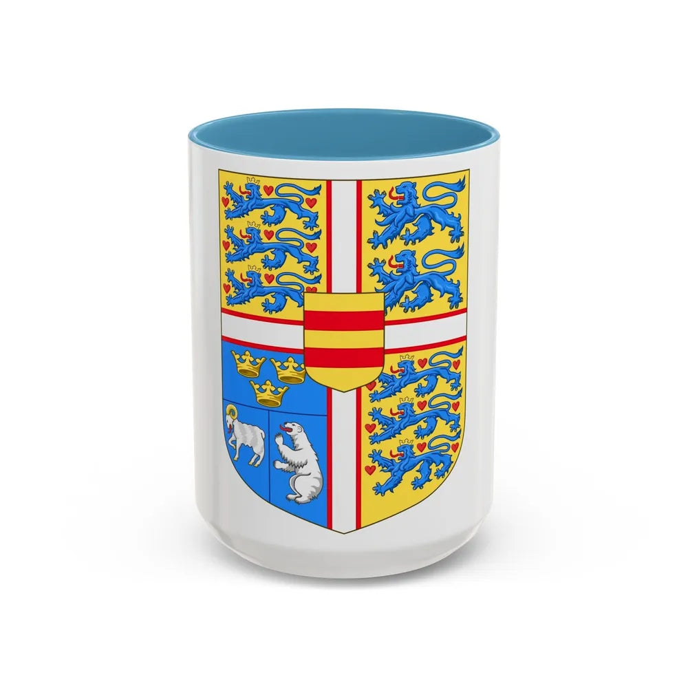 Royal arms of Denmark - Accent Coffee Mug-15oz-Light Blue-Go Mug Yourself