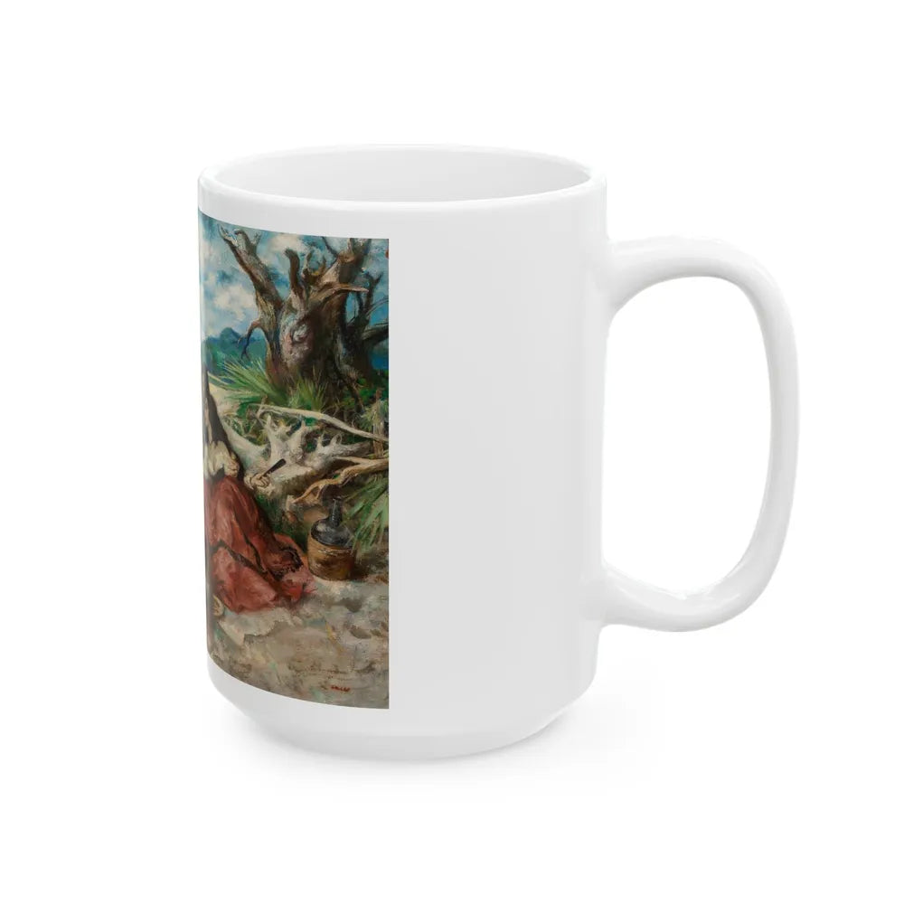 Cupid is a Fat Duenna, The Saturday Evening Post story illustration - White Coffee Mug-Go Mug Yourself