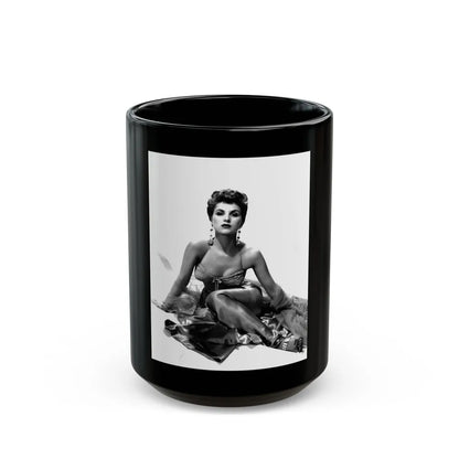 Debra Paget #142 (Vintage Female Icon) Black Coffee Mug-15oz-Go Mug Yourself