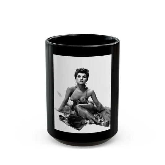 Debra Paget #142 (Vintage Female Icon) Black Coffee Mug-15oz-Go Mug Yourself