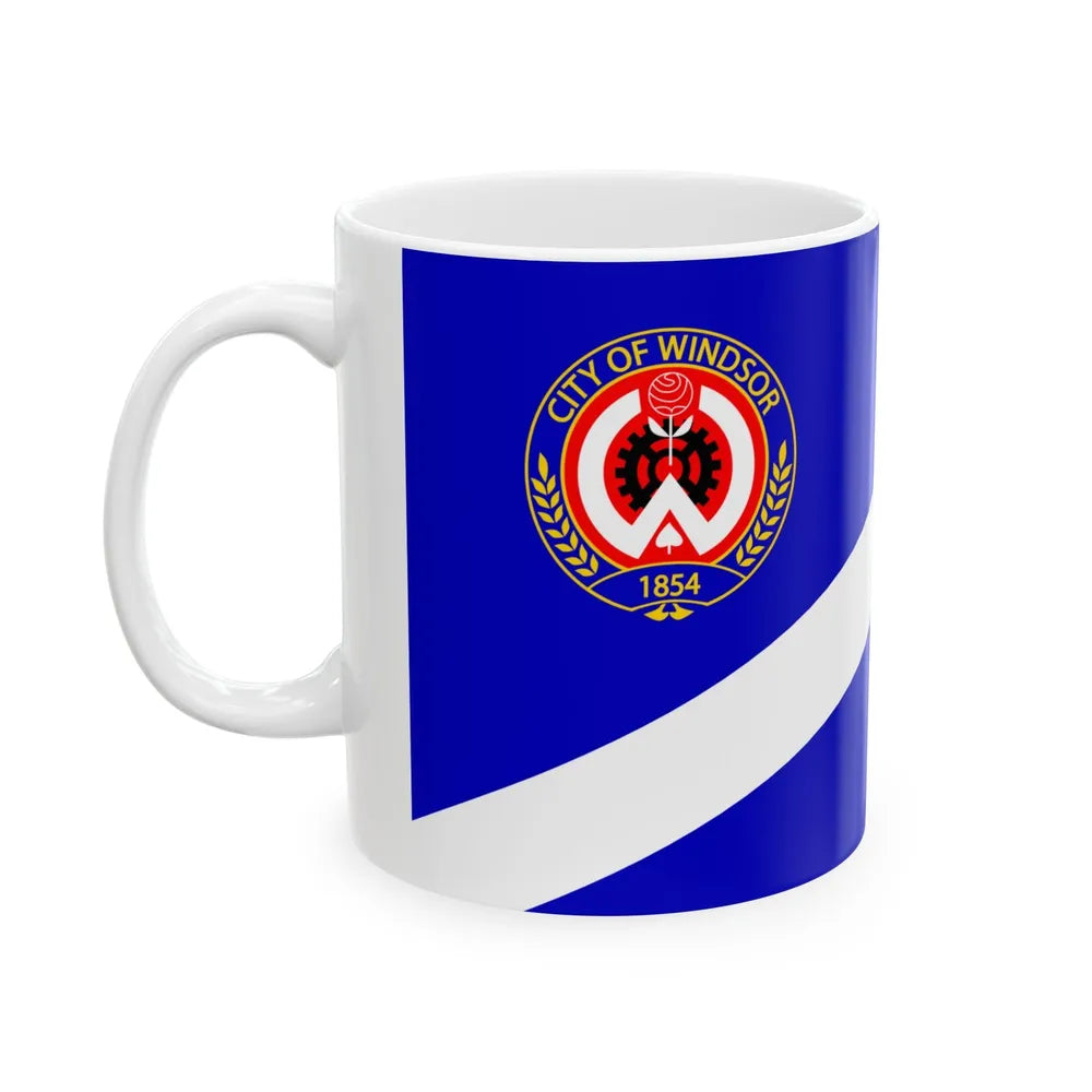 Flag of Windsor Ontario Canada - White Coffee Mug-Go Mug Yourself