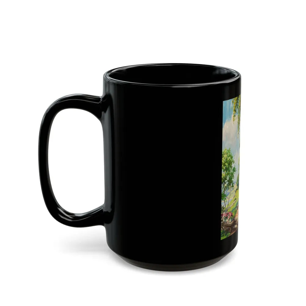 Cottage in the Springtime - Black Coffee Mug-Go Mug Yourself