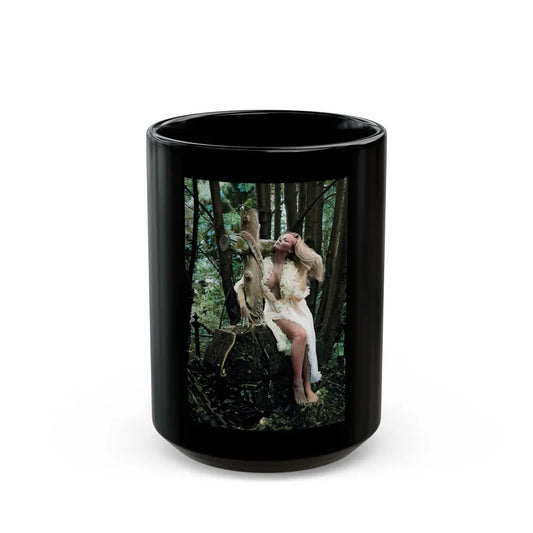 Veronica Carlson #128 (Vintage Female Icon) Black Coffee Mug-15oz-Go Mug Yourself