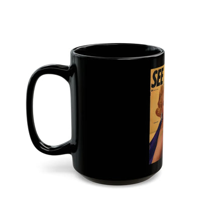 Virginia Mayo #194 - Mag. Cover (Vintage Female Icon) Black Coffee Mug-Go Mug Yourself