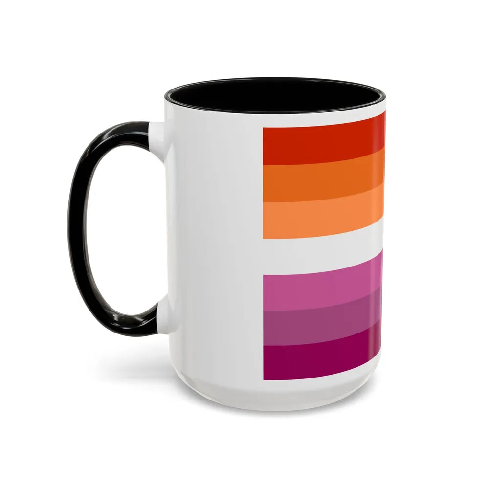 Lesbian 2 Pride Flag - Accent Coffee Mug-Go Mug Yourself