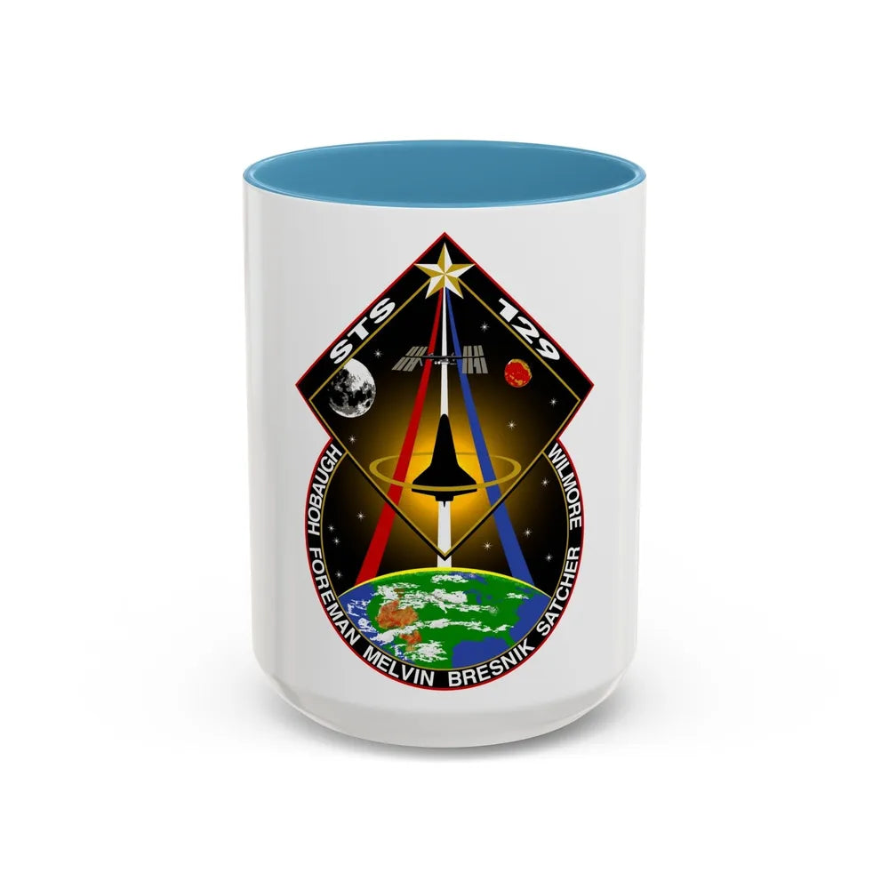 STS 129 (NASA) Accent Coffee Mug-15oz-Light Blue-Go Mug Yourself