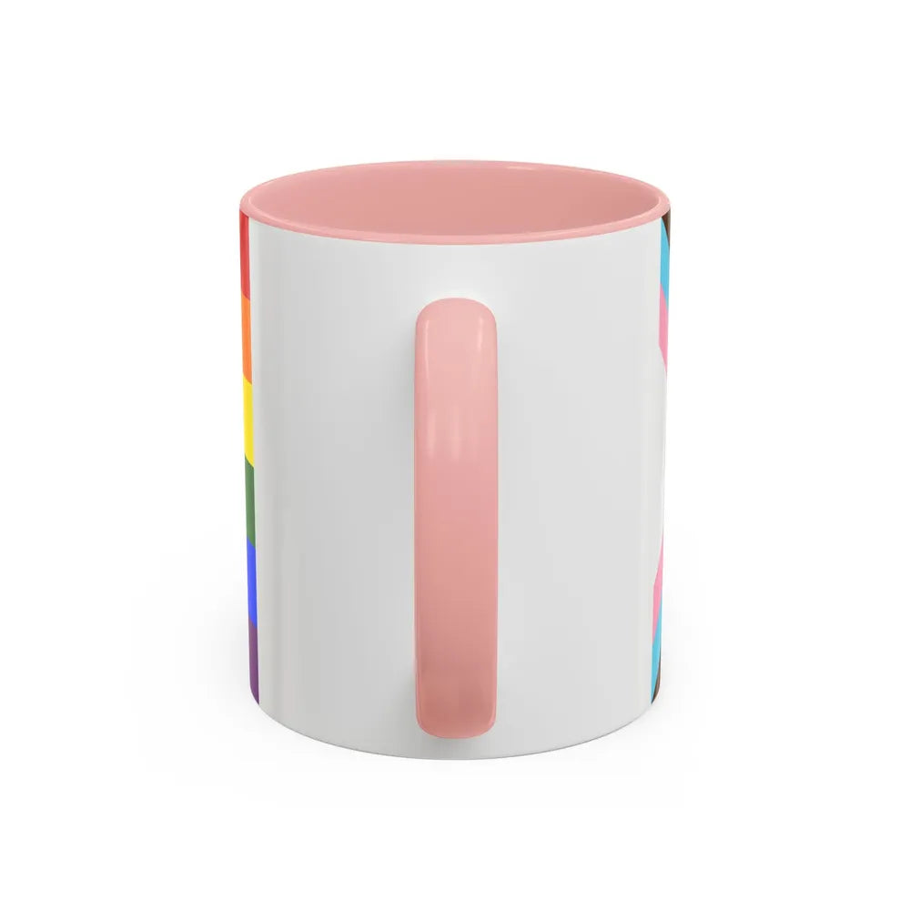 LGBTQ+ rainbow flag Quasar Progress Pride Flag - Accent Coffee Mug-Go Mug Yourself