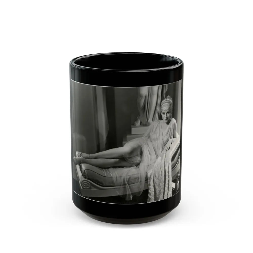 Gloria Stuart #09 (Vintage Female Icon) Black Coffee Mug-15oz-Go Mug Yourself