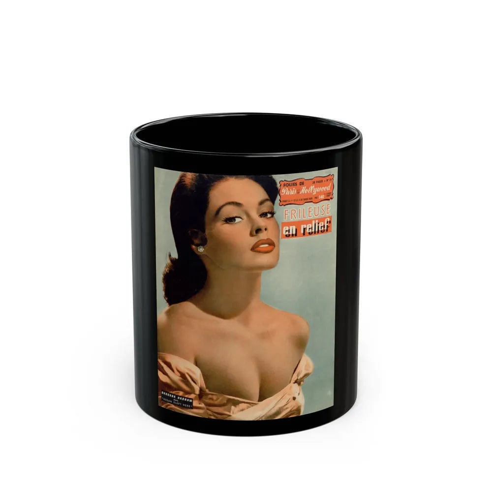 Barbara Darrow #10 (Vintage Female Icon) Black Coffee Mug-11oz-Go Mug Yourself