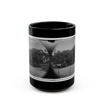 Cold Harbor, Va, Vicinity. Cavalry Horses Outside The Old Church Hotel (U.S. Civil War) Black Coffee Mug-15oz-Go Mug Yourself