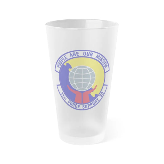 31st Force Support Squadron (U.S. Air Force) Frosted Pint Glass 16oz-Go Mug Yourself