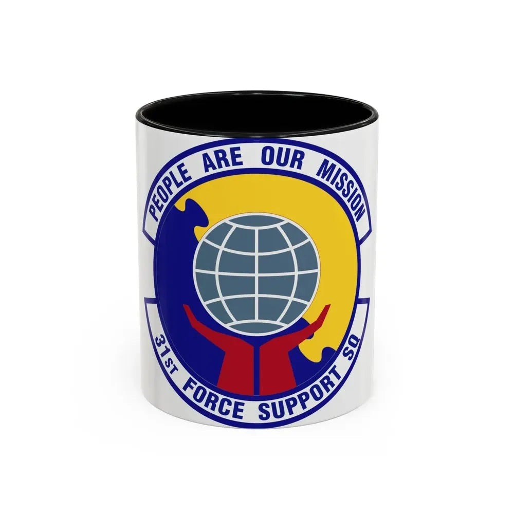 31st Force Support Squadron (U.S. Air Force) Accent Coffee Mug 11oz Black - Go Mug Yourself