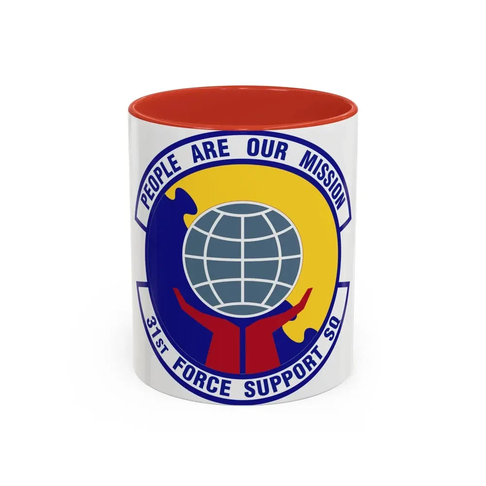31st Force Support Squadron (U.S. Air Force) Accent Coffee Mug 11oz Red - Go Mug Yourself