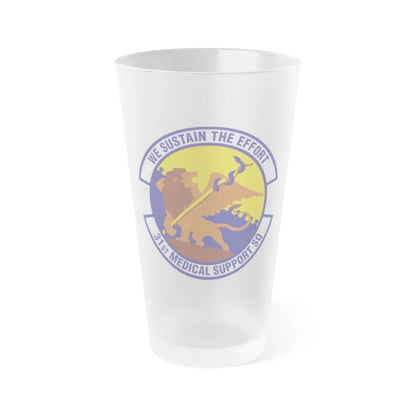 31st Medical Support Squadron (U.S. Air Force) Frosted Pint Glass 16oz-16oz-Frosted-Go Mug Yourself