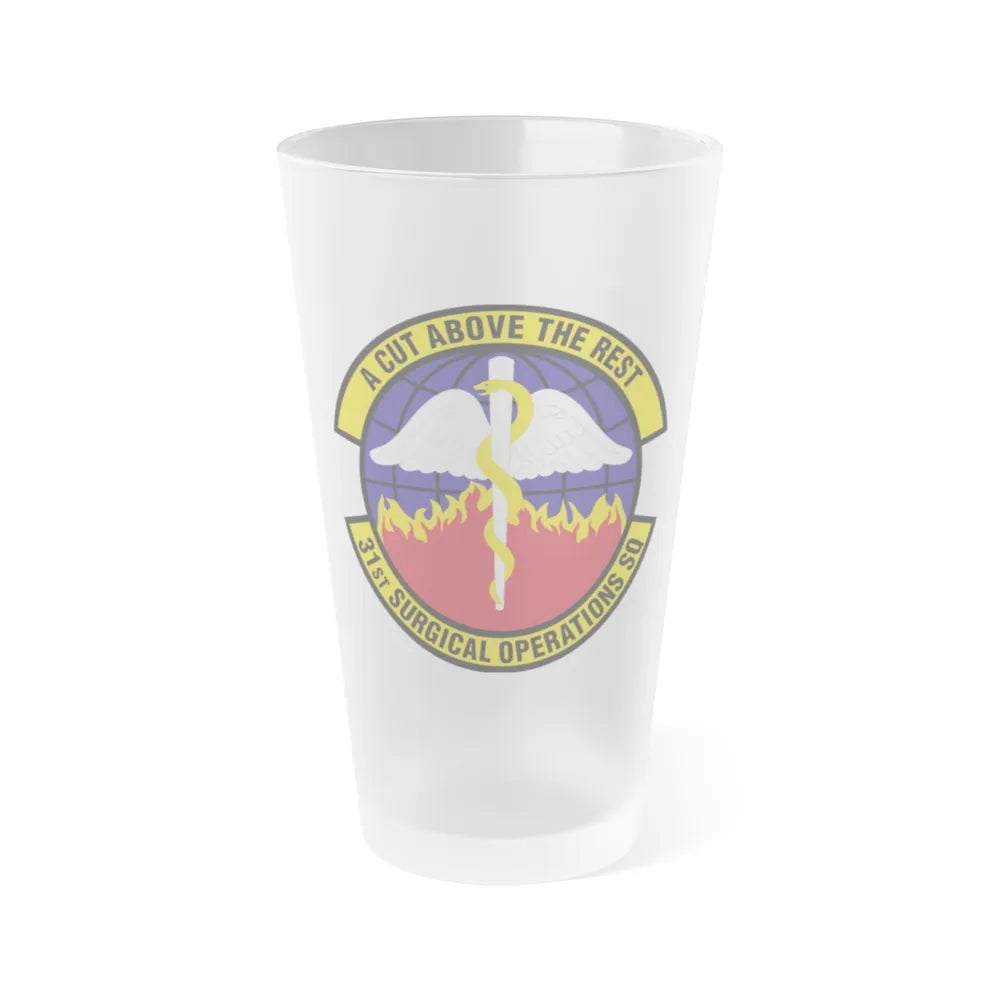 31st Surgical Operations Squadron (U.S. Air Force) Frosted Pint Glass 16oz-16oz-Frosted-Go Mug Yourself