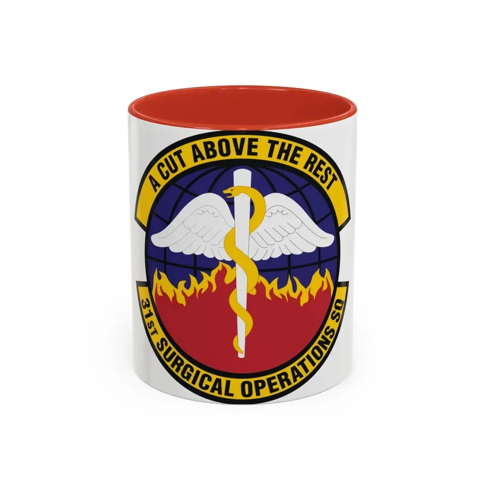 31st Surgical Operations Squadron (U.S. Air Force) Accent Coffee Mug 11oz Red - Go Mug Yourself