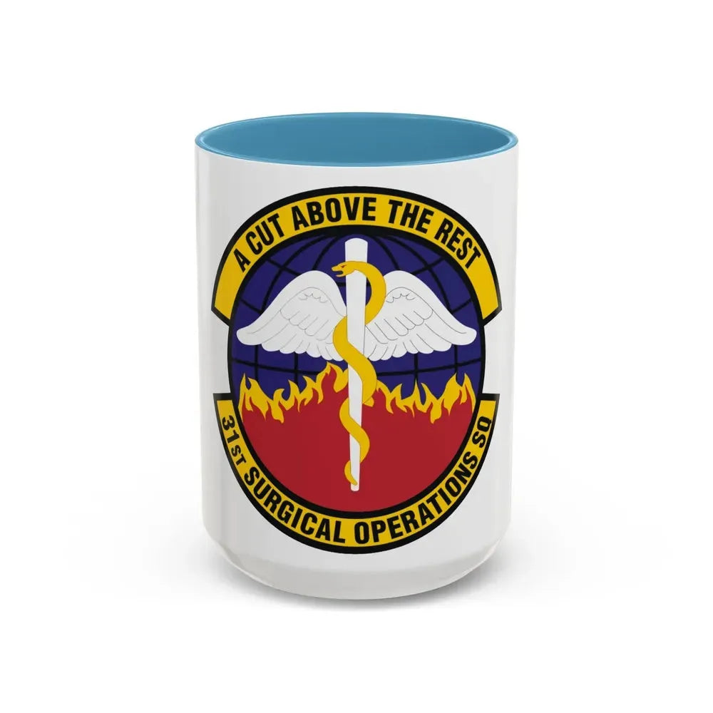 31st Surgical Operations Squadron (U.S. Air Force) Accent Coffee Mug 15oz Light Blue - Go Mug Yourself