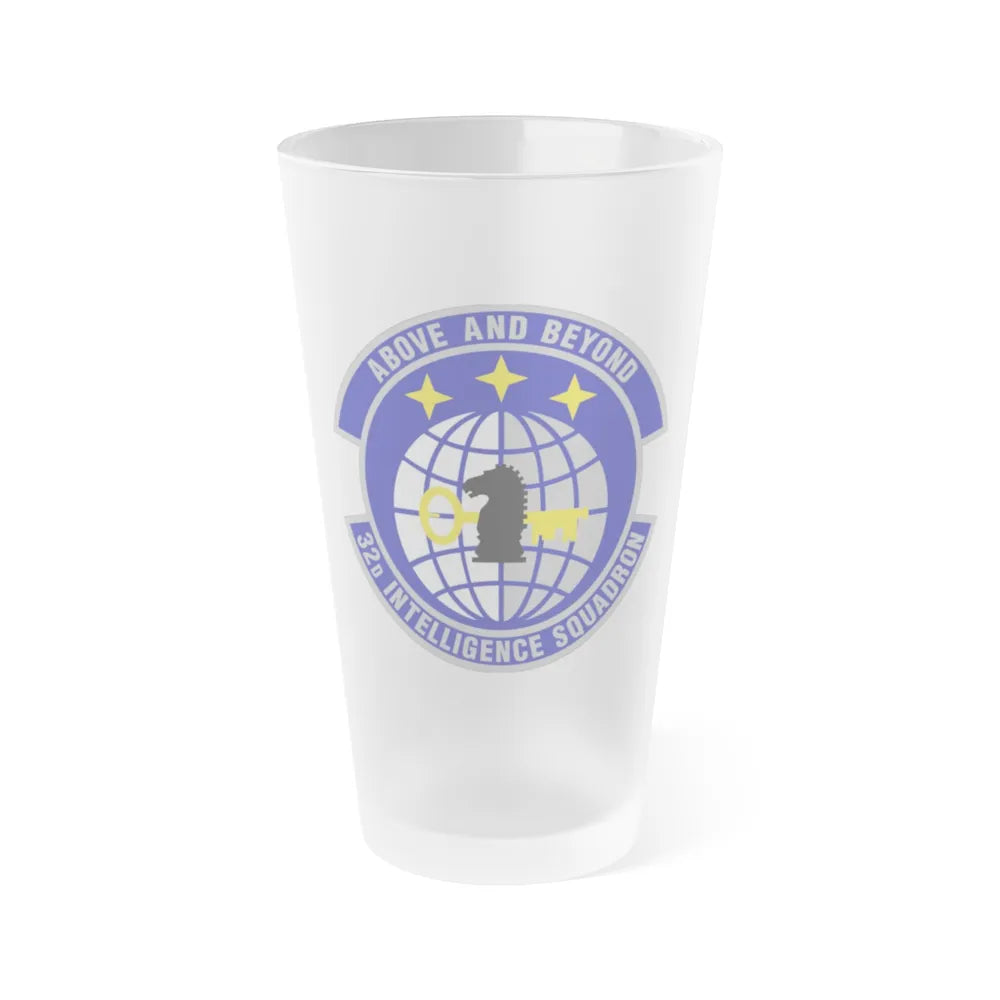 32 Intelligence Squadron AFISRA (U.S. Air Force) Frosted Pint Glass 16oz-16oz-Frosted-Go Mug Yourself