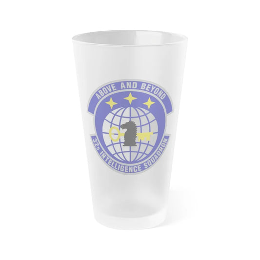 32 Intelligence Squadron AFISRA (U.S. Air Force) Frosted Pint Glass 16oz-16oz-Frosted-Go Mug Yourself