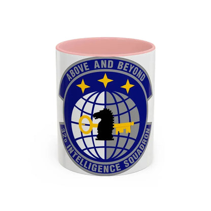32 Intelligence Squadron AFISRA (U.S. Air Force) Accent Coffee Mug 11oz Pink - Go Mug Yourself