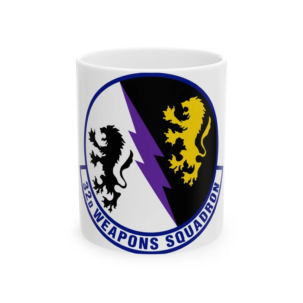 32 Weapons Squadron ACC (U.S. Air Force) White Coffee Mug-11oz-Go Mug Yourself